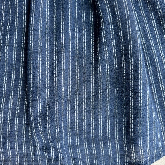 NWT She + Sky Navy Striped Smocked Off Shoulder Long Sleeve Top – Size S - Picture 5 of 12